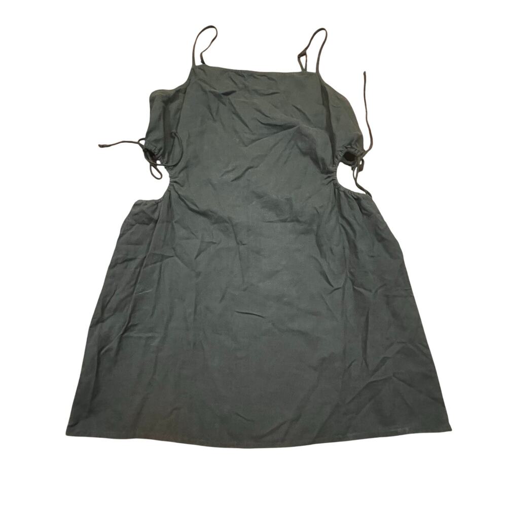 NEW Aerie Sleeveless Cutout Mini Dress Green Smocked Back Cottagecore XL